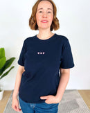 Herzlein® T-Shirt "3 Herzchen-Stick" in Navy