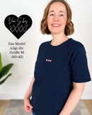 Herzlein® T-Shirt "3 Herzchen-Stick" in Navy