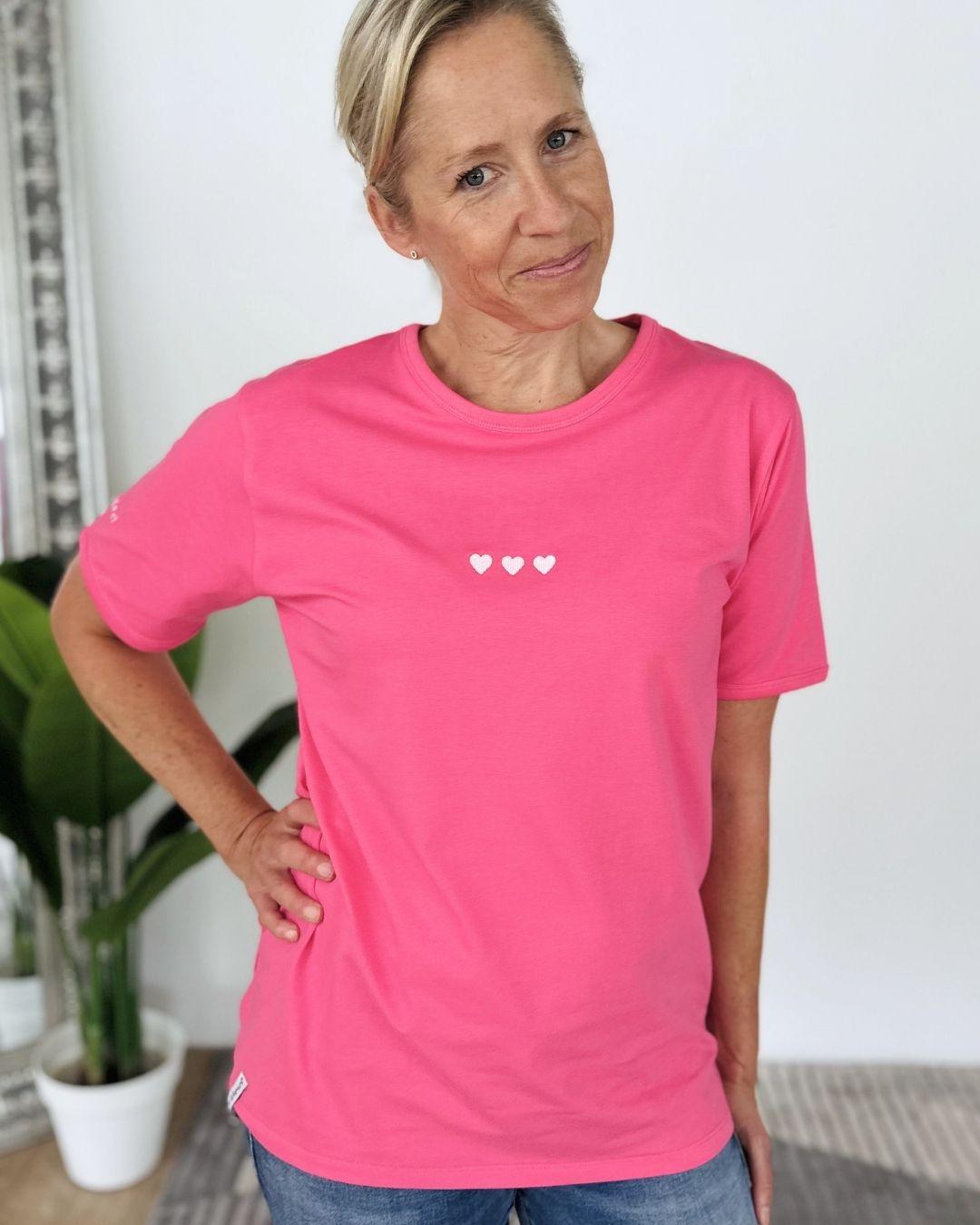 Herzlein® T-Shirt "3 Herzchen" in Pink