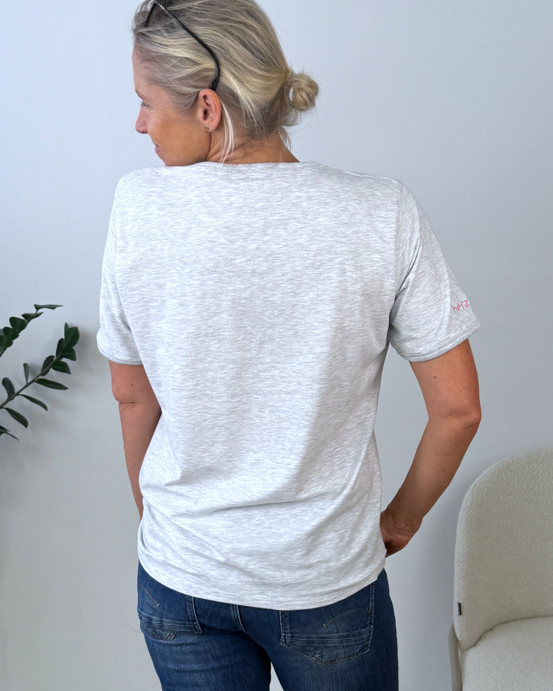 Herzlein® T-Shirt "Butterfly" in Grau meliert