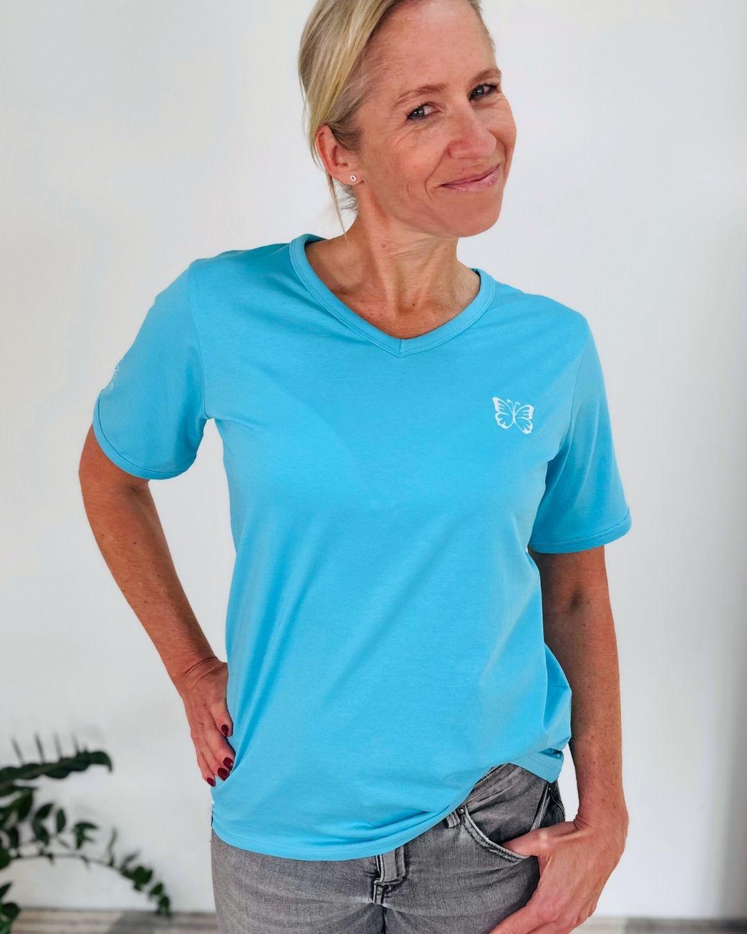 Herzlein® T-Shirt "Butterfly" in Himmelblau