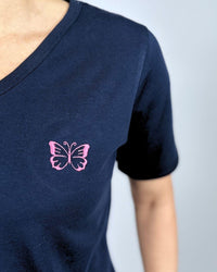 Herzlein® T-Shirt "Butterfly" in Navy