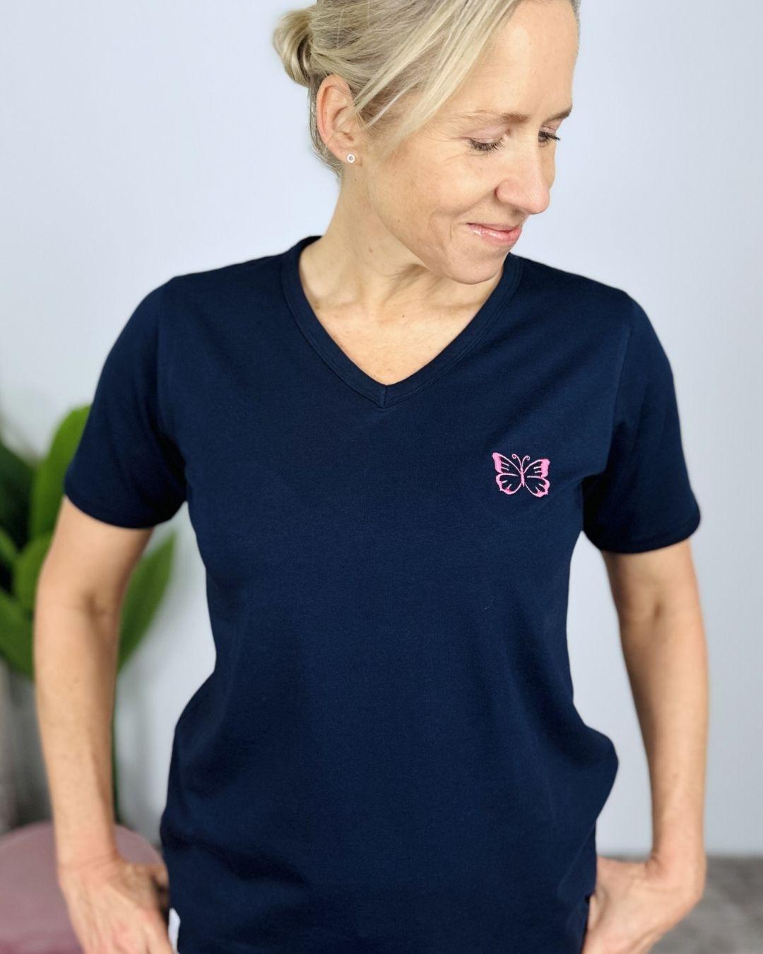 Herzlein® T-Shirt "Butterfly" in Navy