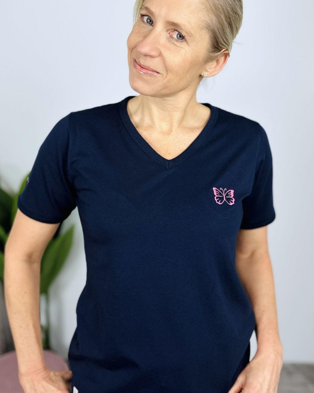 Herzlein® T-Shirt "Butterfly" in Navy