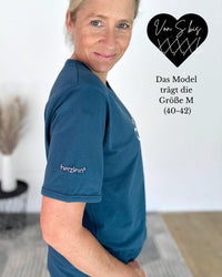 Herzlein® T-Shirt "Drei Herzen" in Petrol