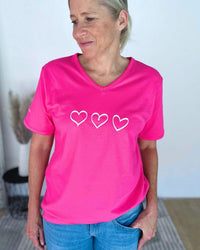 Herzlein® T-Shirt Drei Herzen in Pink