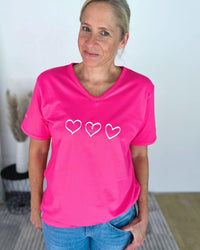 Herzlein® T-Shirt Drei Herzen in Pink