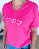 Herzlein® T-Shirt Drei Herzen in Pink
