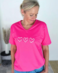 Herzlein® T-Shirt Drei Herzen in Pink