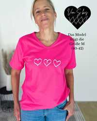 Herzlein® T-Shirt Drei Herzen in Pink