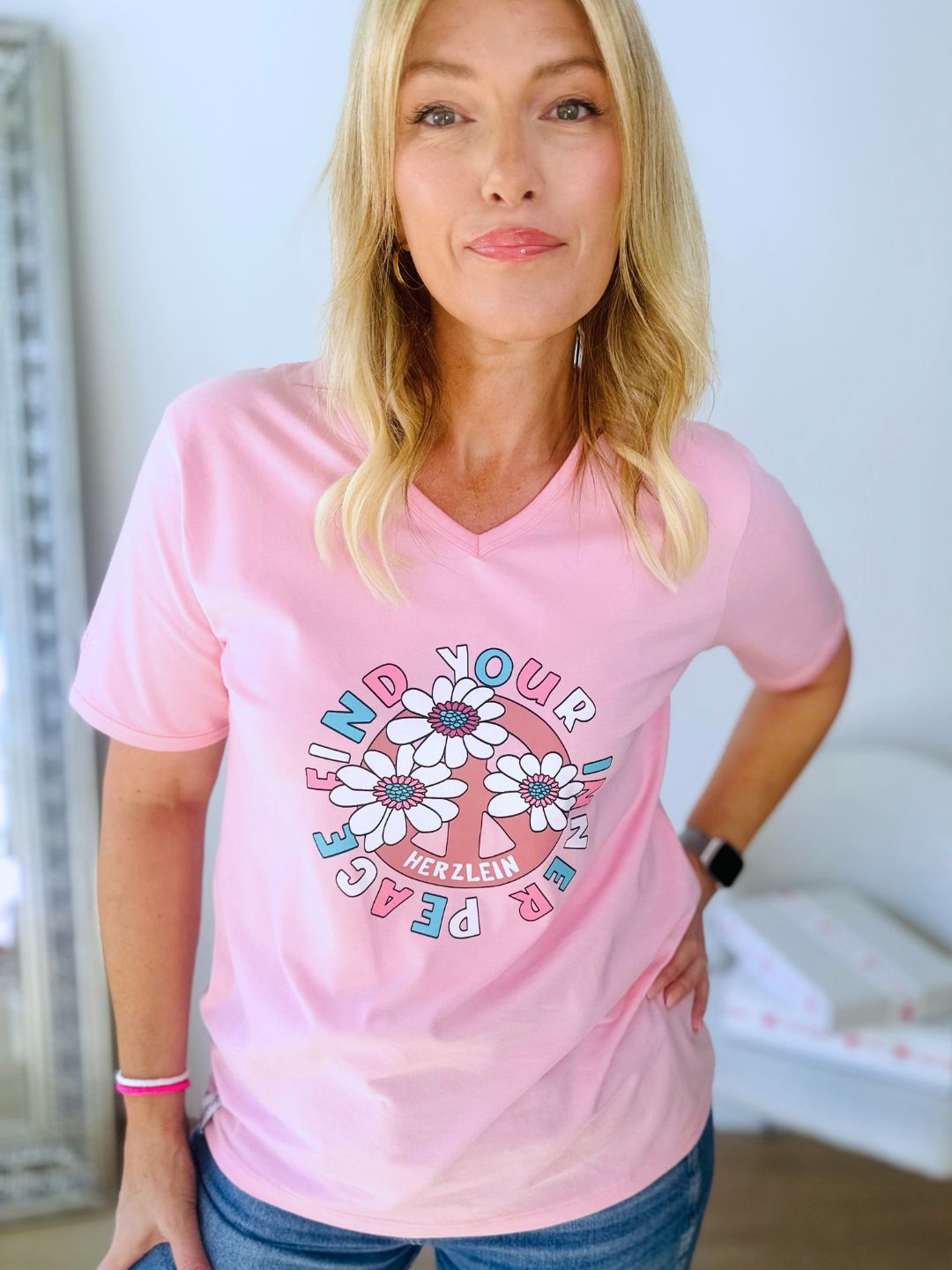 Herzlein® T-Shirt "Find Your Inner Peace" in Rosa