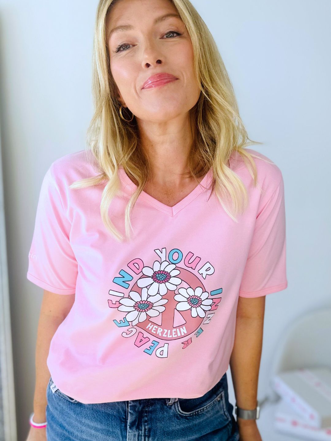 Herzlein® T-Shirt "Find Your Inner Peace" in Rosa