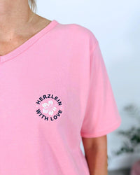 Herzlein_T-Shirt_Happy_Life_in_Coral