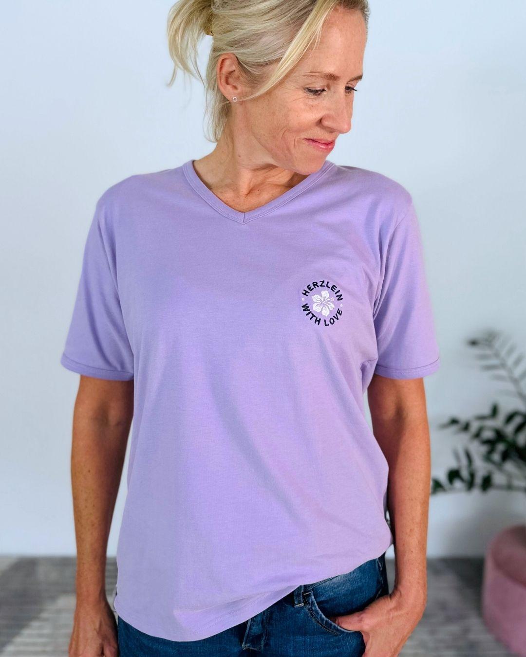 Herzlein® T-Shirt "Happy Life" in Lavendel