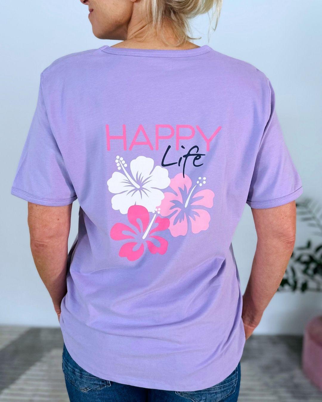 Herzlein® T-Shirt "Happy Life" in Lavendel