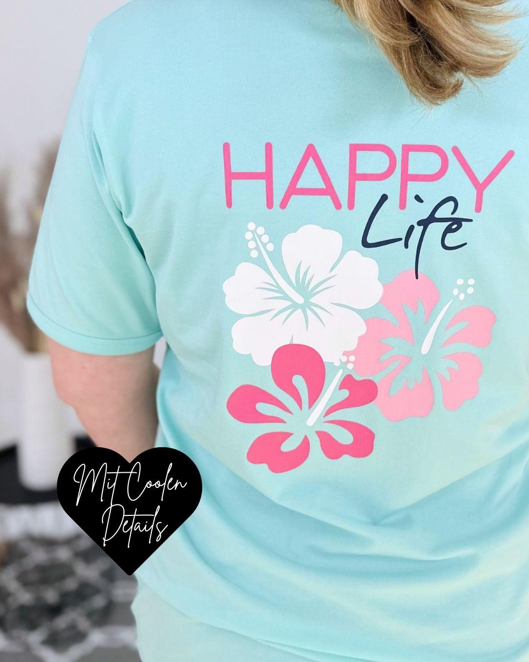 Herzlein® T-Shirt "Happy Life" in Mint