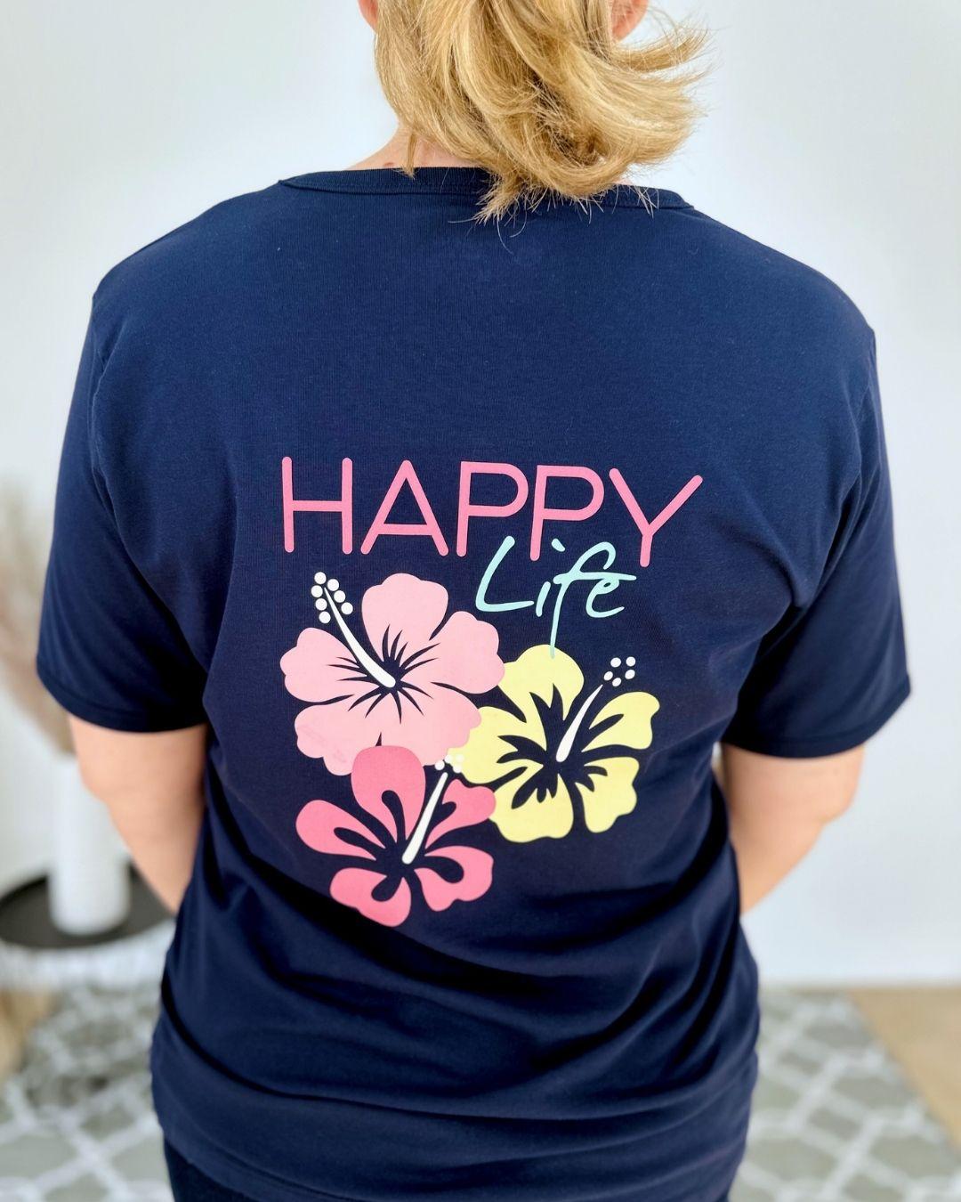 Herzlein® T-Shirt "Happy Life" in Navy