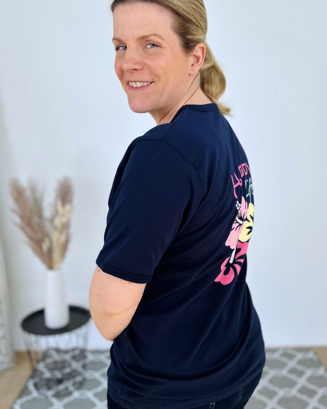 Herzlein® T-Shirt "Happy Life" in Navy