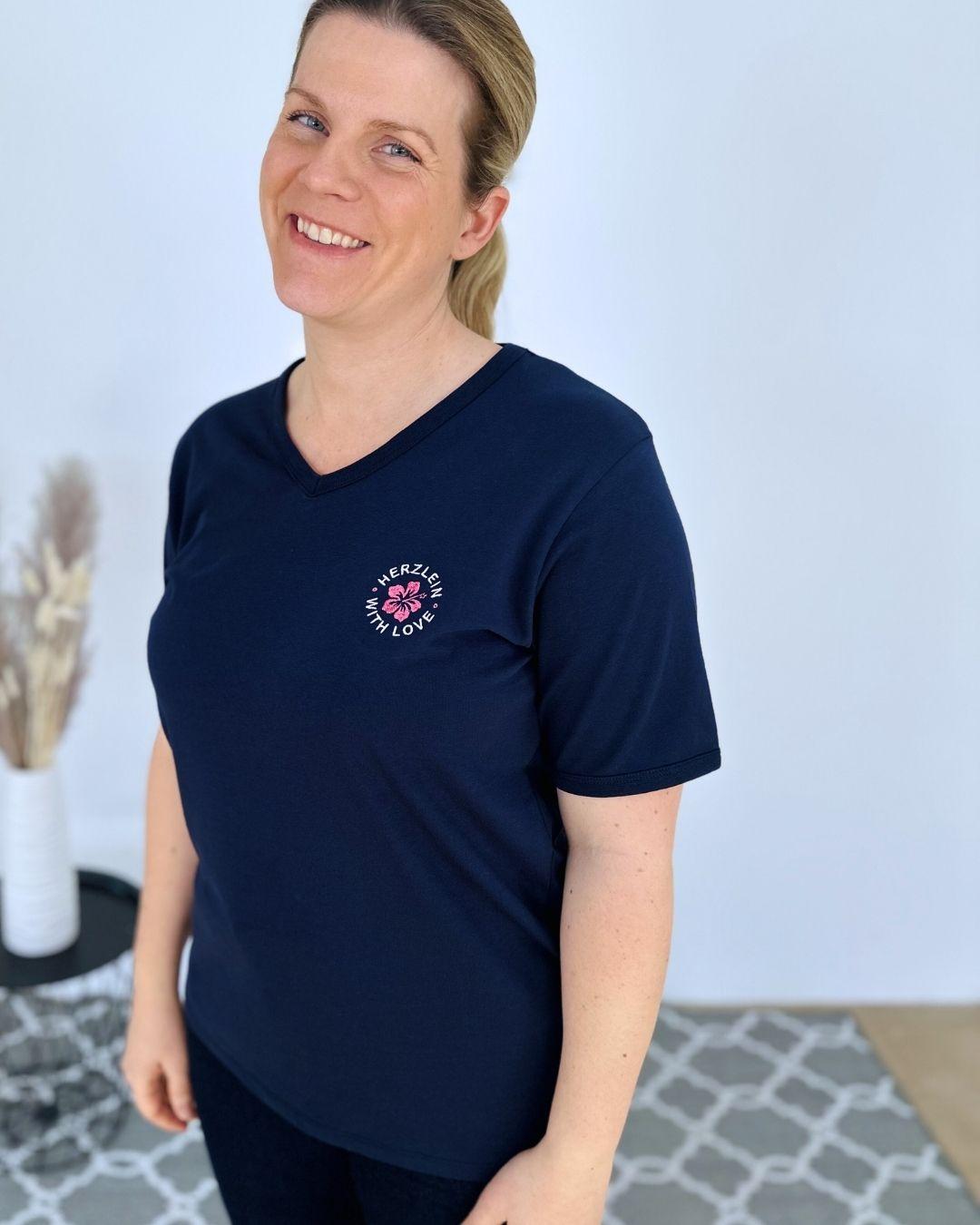 Herzlein® T-Shirt "Happy Life" in Navy