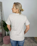 Herzlein® T-Shirt "Hibiskus" in Grau meliert