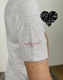 Herzlein® T-Shirt "Hibiskus" in Grau meliert