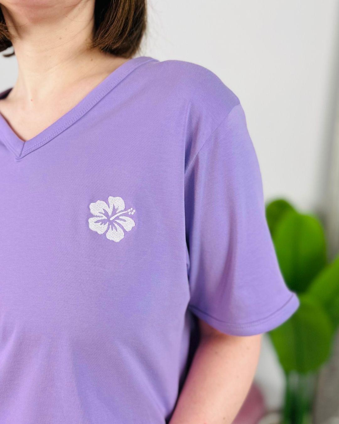 Herzlein® T-Shirt "Hibiskus" in Lavendel