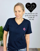 Herzlein® T-Shirt "Hibiskus" in Navy