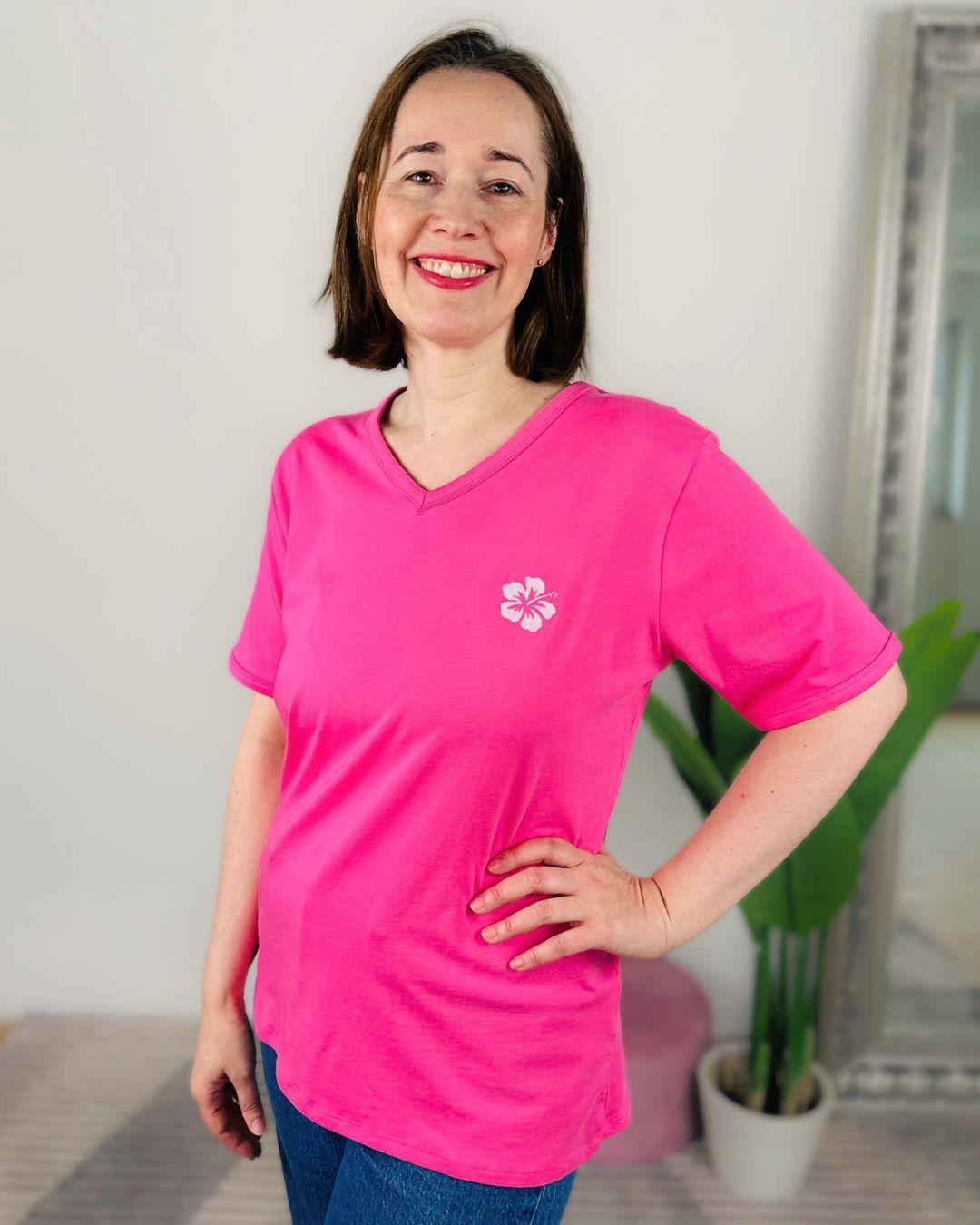 Herzlein® T-Shirt "Hibiskus" in Pink