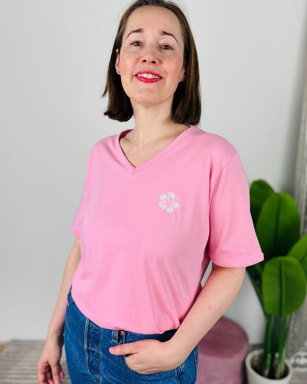 Herzlein_T-Shirt_Hibiskus_in_Rosa