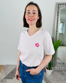 Herzlein® T-Shirt "Hibiskus" in Weiß