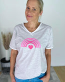 Herzlein® T-Shirt "Rainbow" in Grau meliert