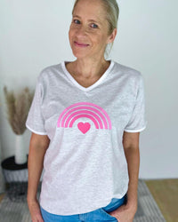 Herzlein® T-Shirt "Rainbow" in Grau meliert