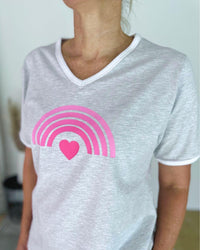 Herzlein® T-Shirt "Rainbow" in Grau meliert