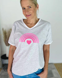 Herzlein® T-Shirt "Rainbow" in Grau meliert