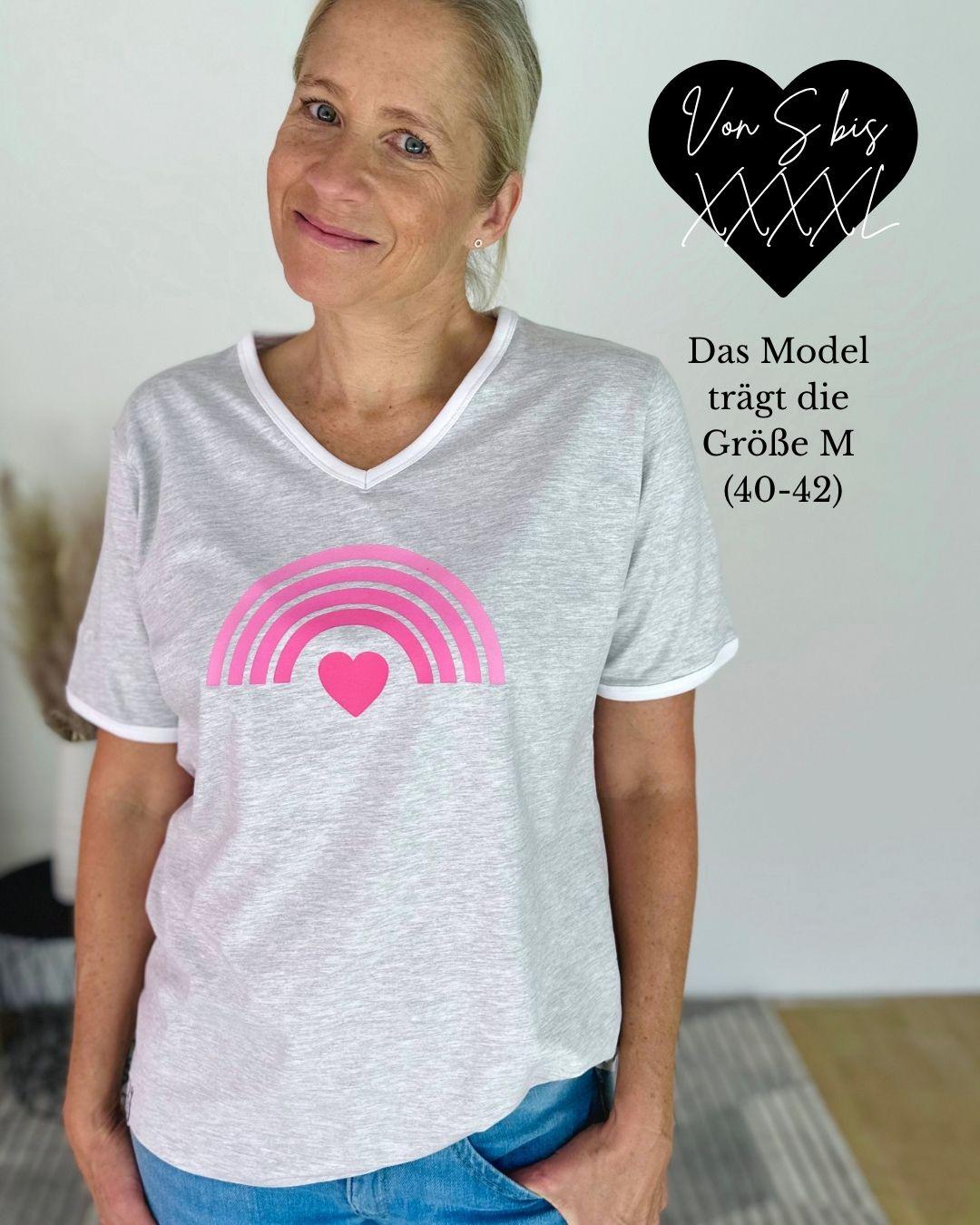 Herzlein® T-Shirt "Rainbow" in Grau meliert