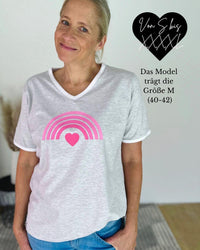 Herzlein® T-Shirt "Rainbow" in Grau meliert