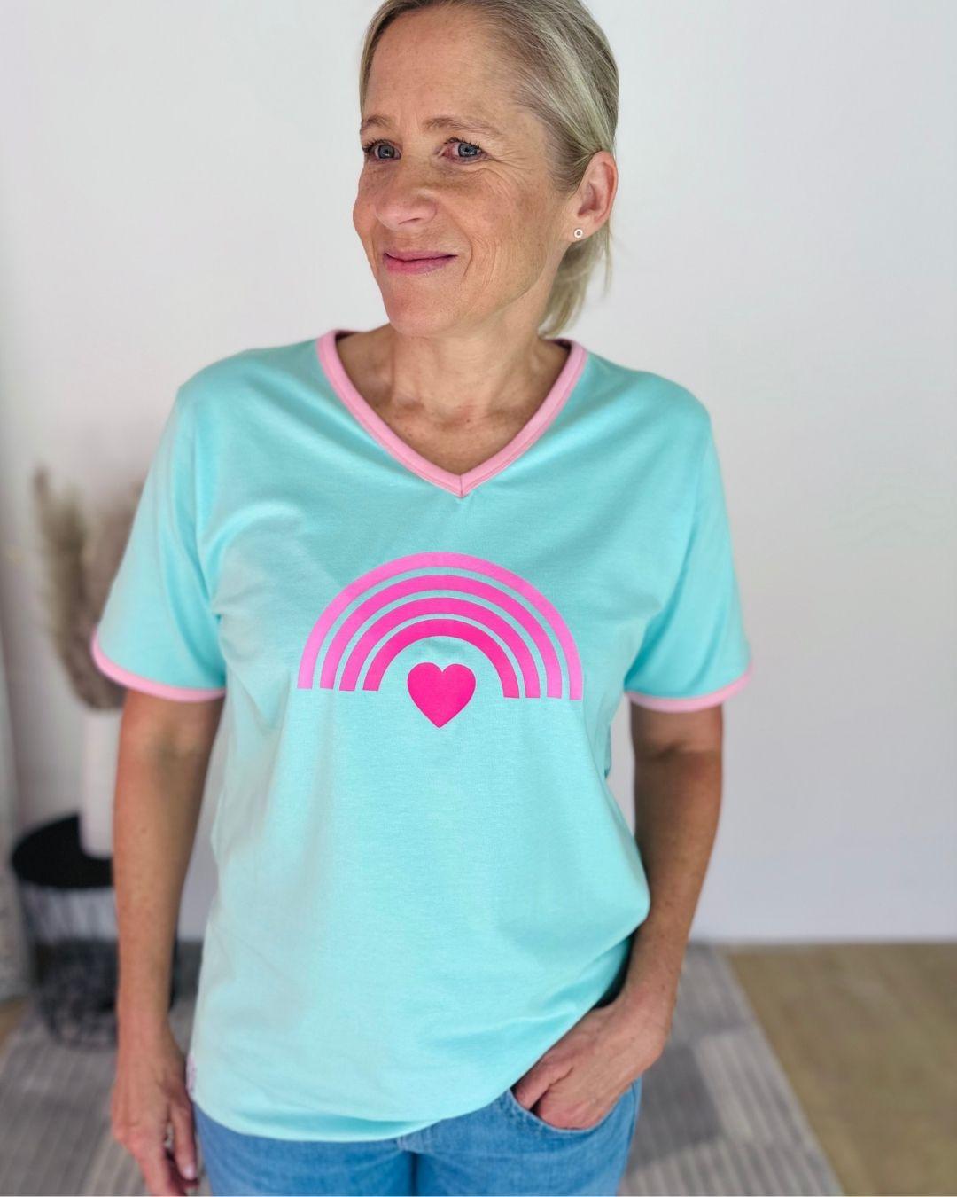 Herzlein® T-Shirt "Rainbow" in Mint