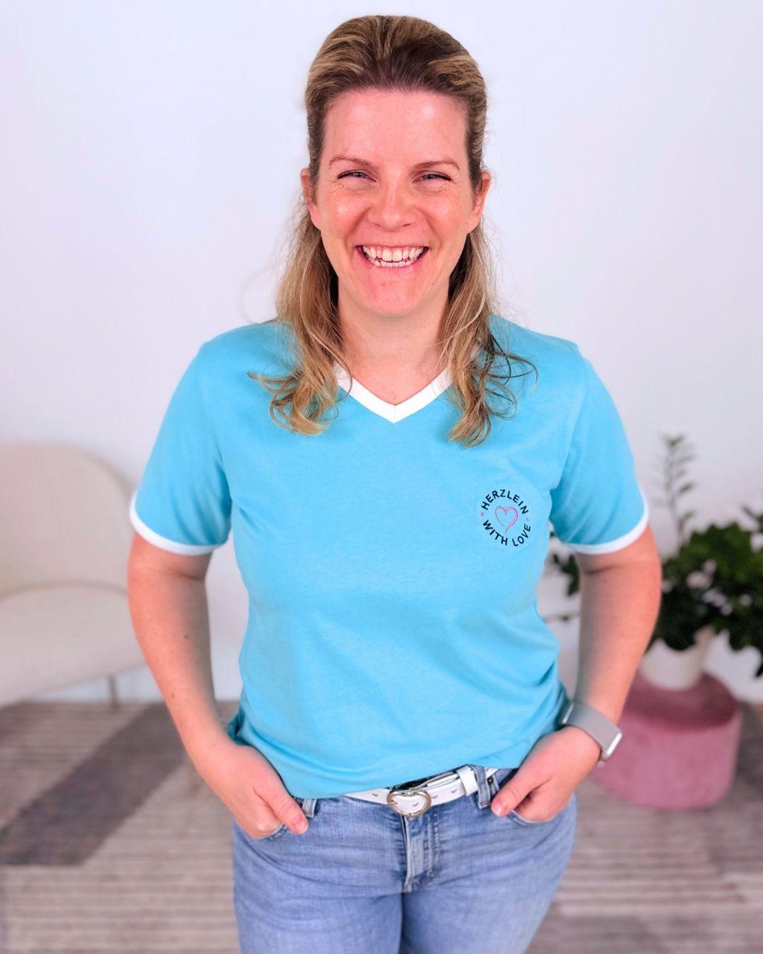 Herzlein® T-Shirt "Strandliebe" in Himmelblau