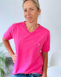 Herzlein® T-Shirt mit "Herzchen-Stick" in Pink