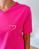 Herzlein® T-Shirt mit "Herzchen-Stick" in Pink