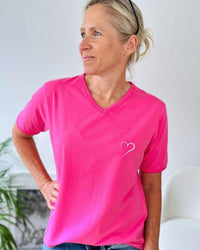 Herzlein® T-Shirt mit "Herzchen-Stick" in Pink