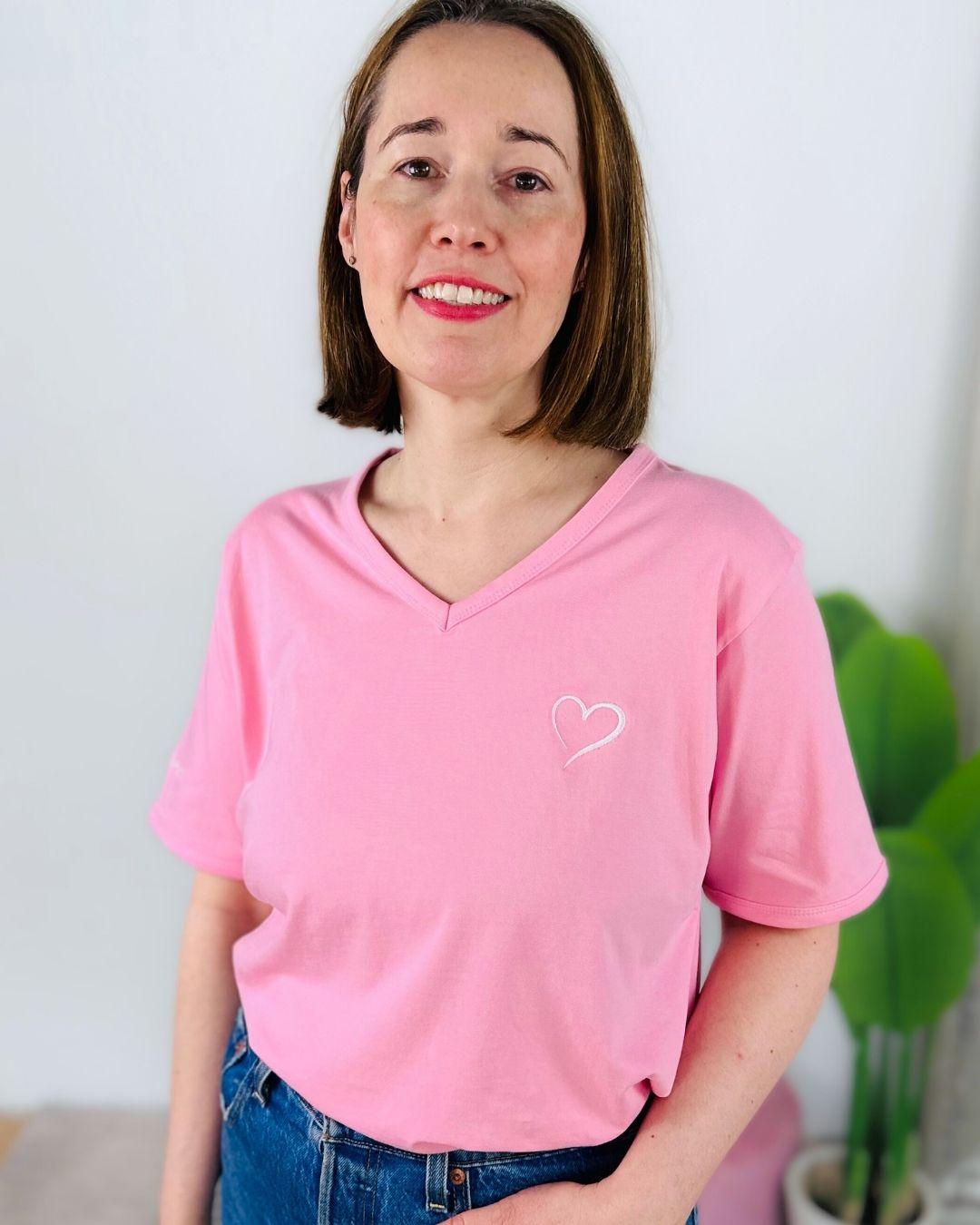 Herzlein® T-Shirt mit "Herzchen-Stick" in Rosa