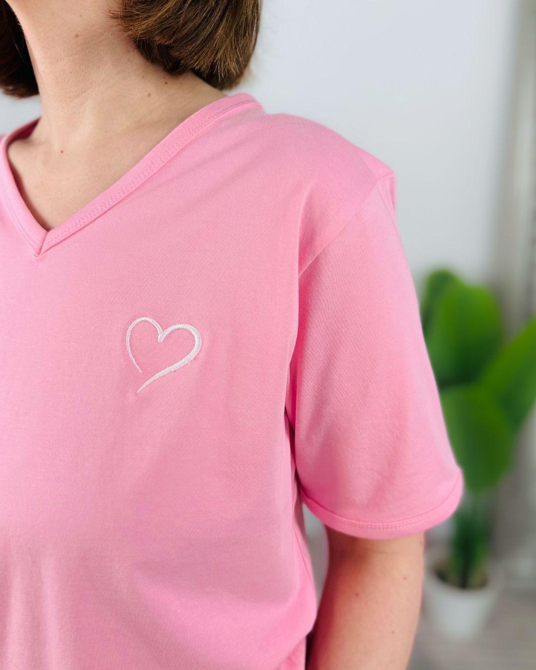 Herzlein® T-Shirt mit "Herzchen-Stick" in Rosa