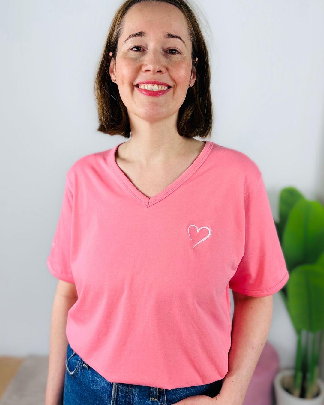 Herzlein® T-Shirt mit "Herzchen-Stick" in Soft Pink