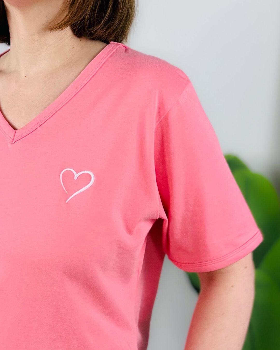 Herzlein® T-Shirt mit "Herzchen-Stick" in Soft Pink