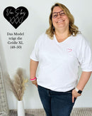 Herzlein® T-Shirt mit "Herzchen-Stick" in Weiß