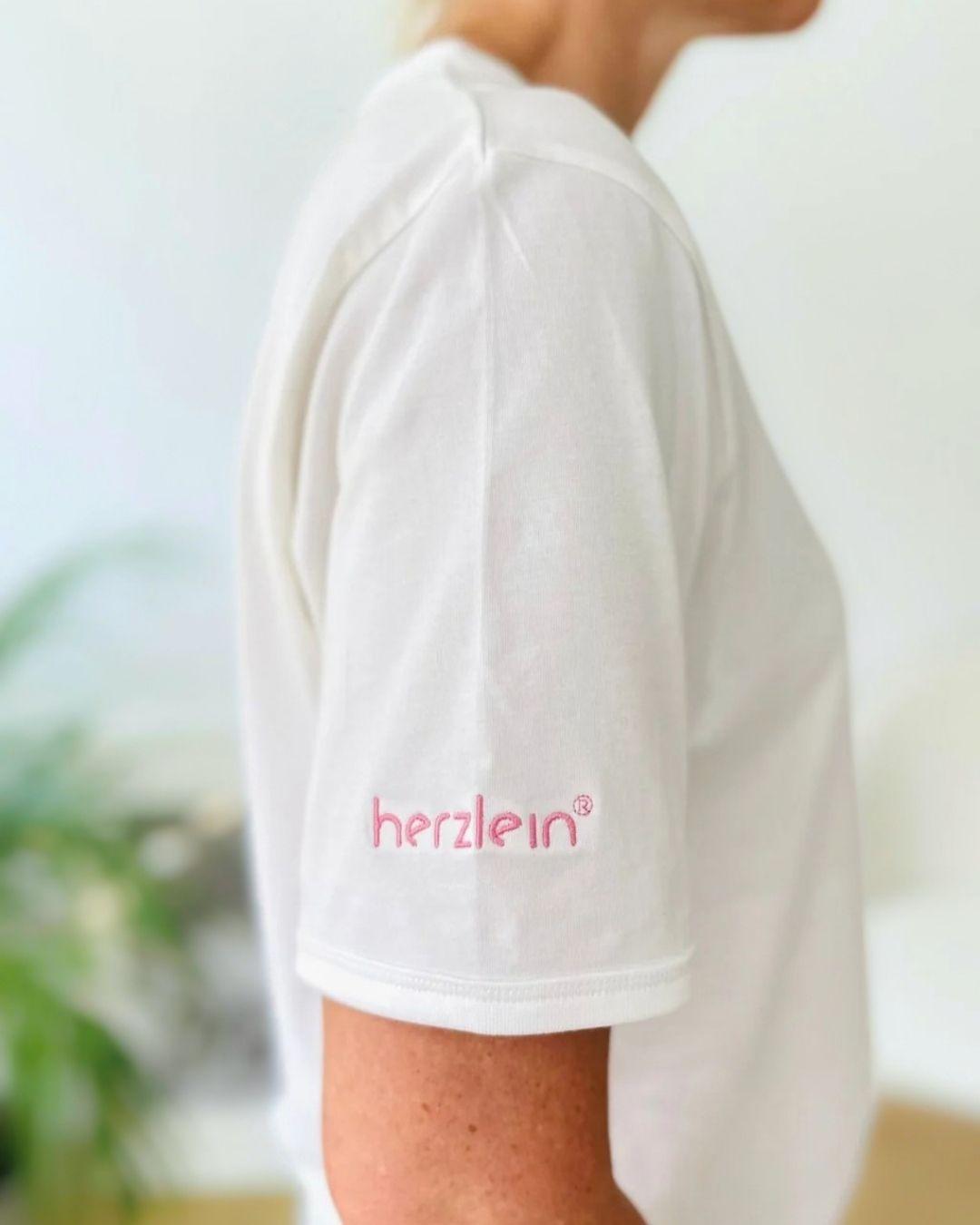Herzlein® T-Shirt mit "Herzchen-Stick" in Weiß