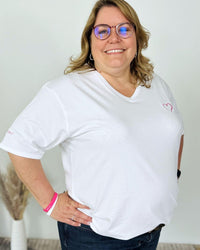 Herzlein® T-Shirt mit "Herzchen-Stick" in Weiß