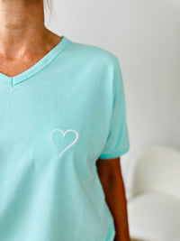 Herzlein® T-Shirt mit "Herzchen-Stick" in Mint