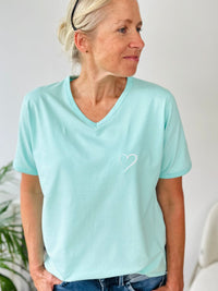 Herzlein® T-Shirt mit "Herzchen-Stick" in Mint